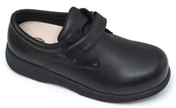 Dr Zen Leather black velcro diabetic shoe